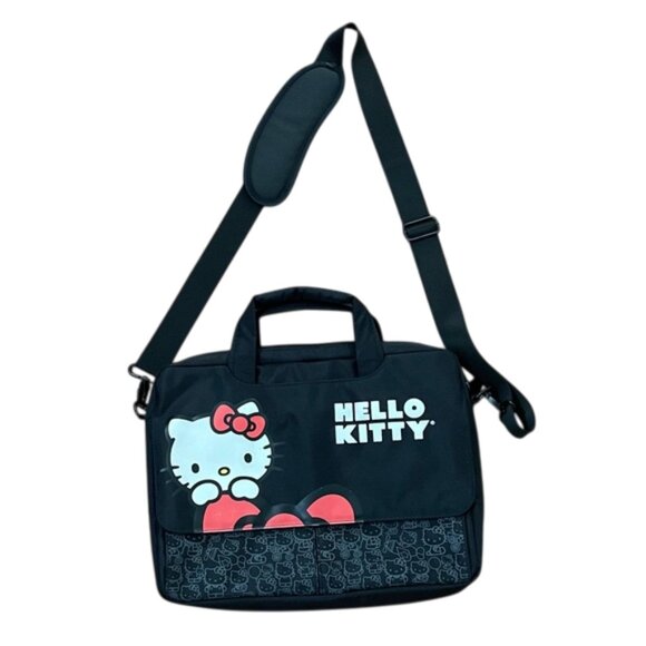 Hello Kitty Black  Laptop Case Bag Shoulder Strap 2011 - Picture 1 of 11